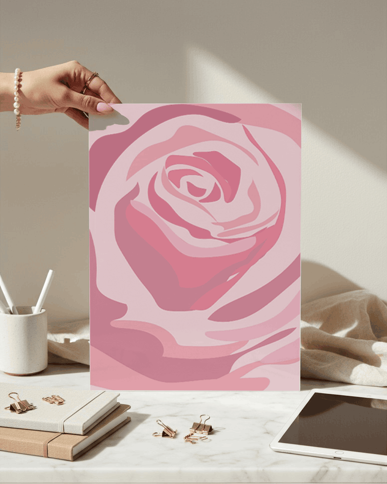 Printed 4K Ultra Gloss Metal Frame A3 Size | Endless Rose Print | 1.2mm Premium Thickness Wall Frame (12x18 Inches) 1219 Avenue