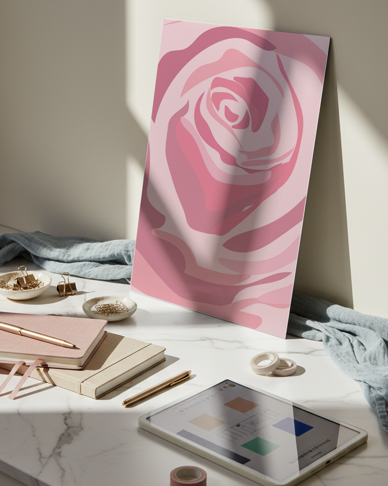 Printed 4K Ultra Gloss Metal Frame A3 Size | Endless Rose Print | 1.2mm Premium Thickness Wall Frame (12x18 Inches) 1219 Avenue