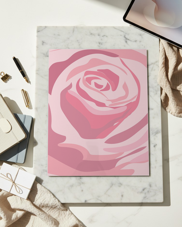 Printed 4K Ultra Gloss Metal Frame A3 Size | Endless Rose Print | 1.2mm Premium Thickness Wall Frame (12x18 Inches) 1219 Avenue