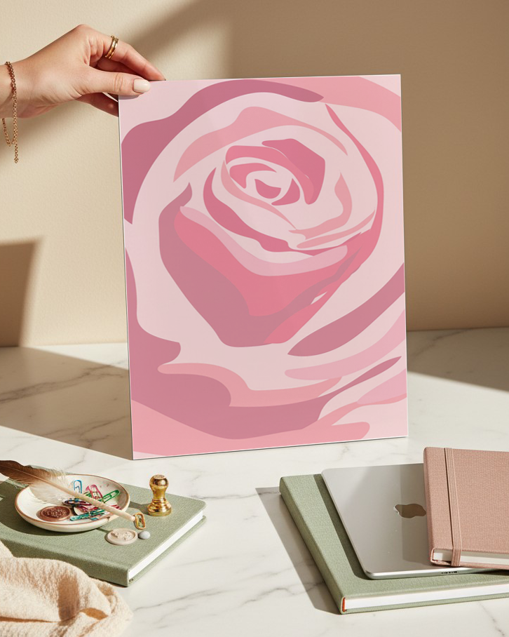 Printed 4K Ultra Gloss Metal Frame A3 Size | Endless Rose Print | 1.2mm Premium Thickness Wall Frame (12x18 Inches) 1219 Avenue