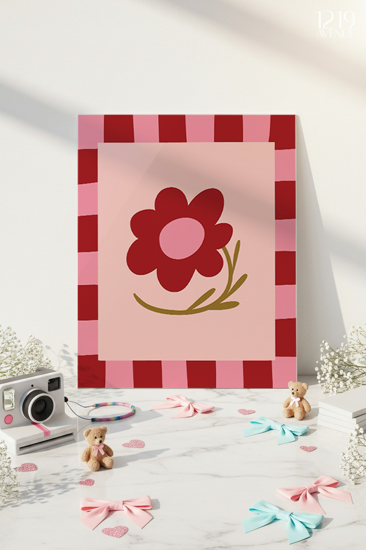 Printed 4K Ultra Gloss Metal Frame A3 Size | Flower Frame Print | 1.2mm Premium Thickness Wall Frame (12x18 Inches) 1219 Avenue