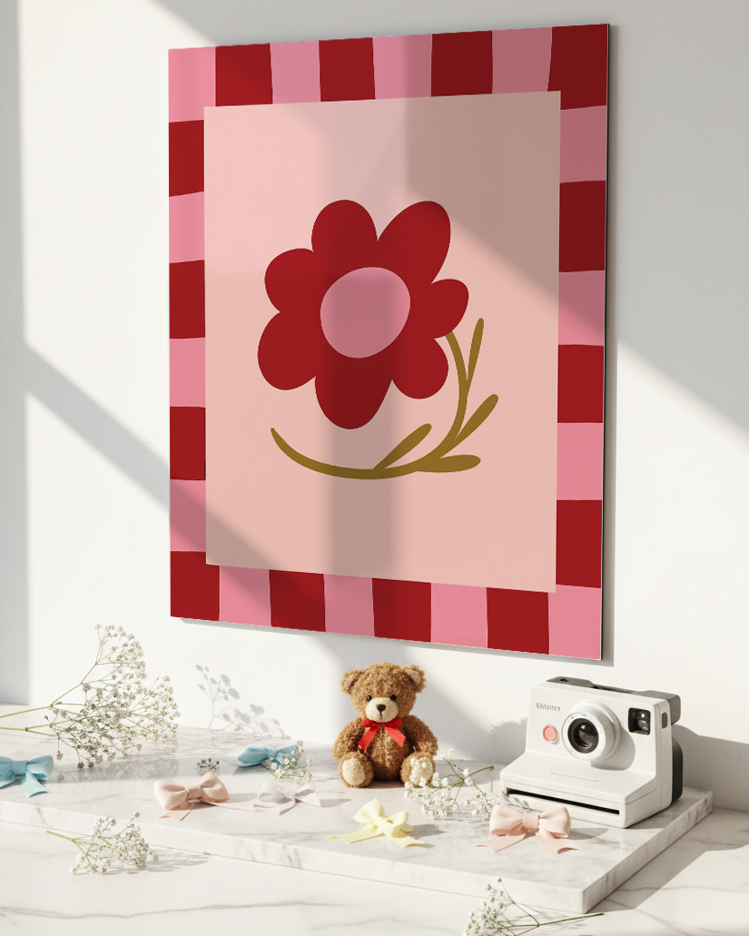 Printed 4K Ultra Gloss Metal Frame A3 Size | Flower Frame Print | 1.2mm Premium Thickness Wall Frame (12x18 Inches) 1219 Avenue