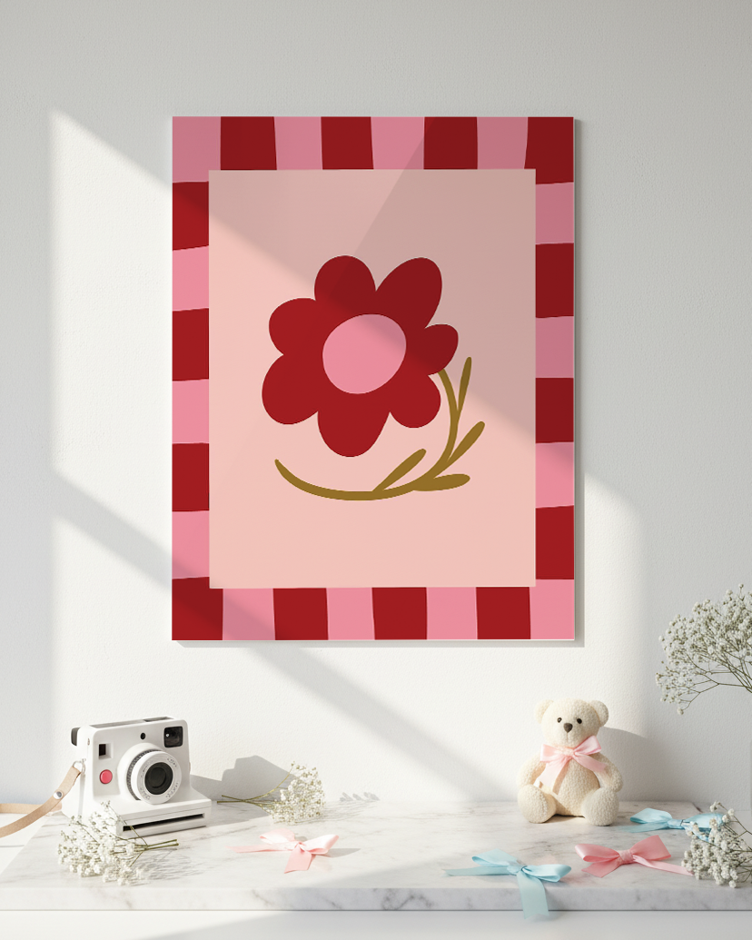 Printed 4K Ultra Gloss Metal Frame A3 Size | Flower Frame Print | 1.2mm Premium Thickness Wall Frame (12x18 Inches) 1219 Avenue