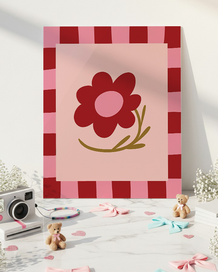 Printed 4K Ultra Gloss Metal Frame A3 Size | Flower Frame Print | 1.2mm Premium Thickness Wall Frame (12x18 Inches) 1219 Avenue