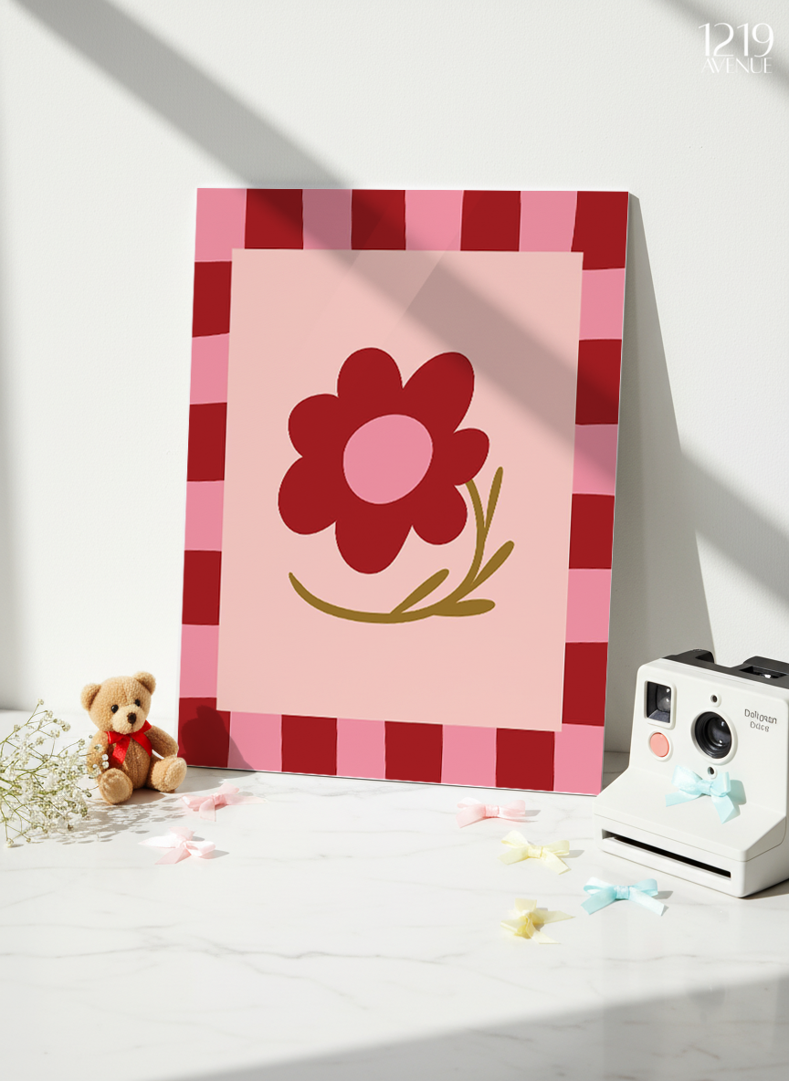 Printed 4K Ultra Gloss Metal Frame A3 Size | Flower Frame Print | 1.2mm Premium Thickness Wall Frame (12x18 Inches) 1219 Avenue