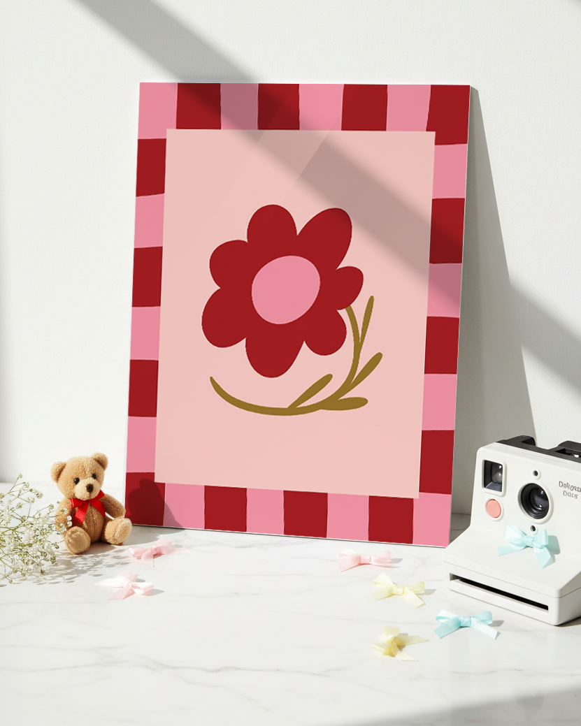 Printed 4K Ultra Gloss Metal Frame A3 Size | Flower Frame Print | 1.2mm Premium Thickness Wall Frame (12x18 Inches) 1219 Avenue