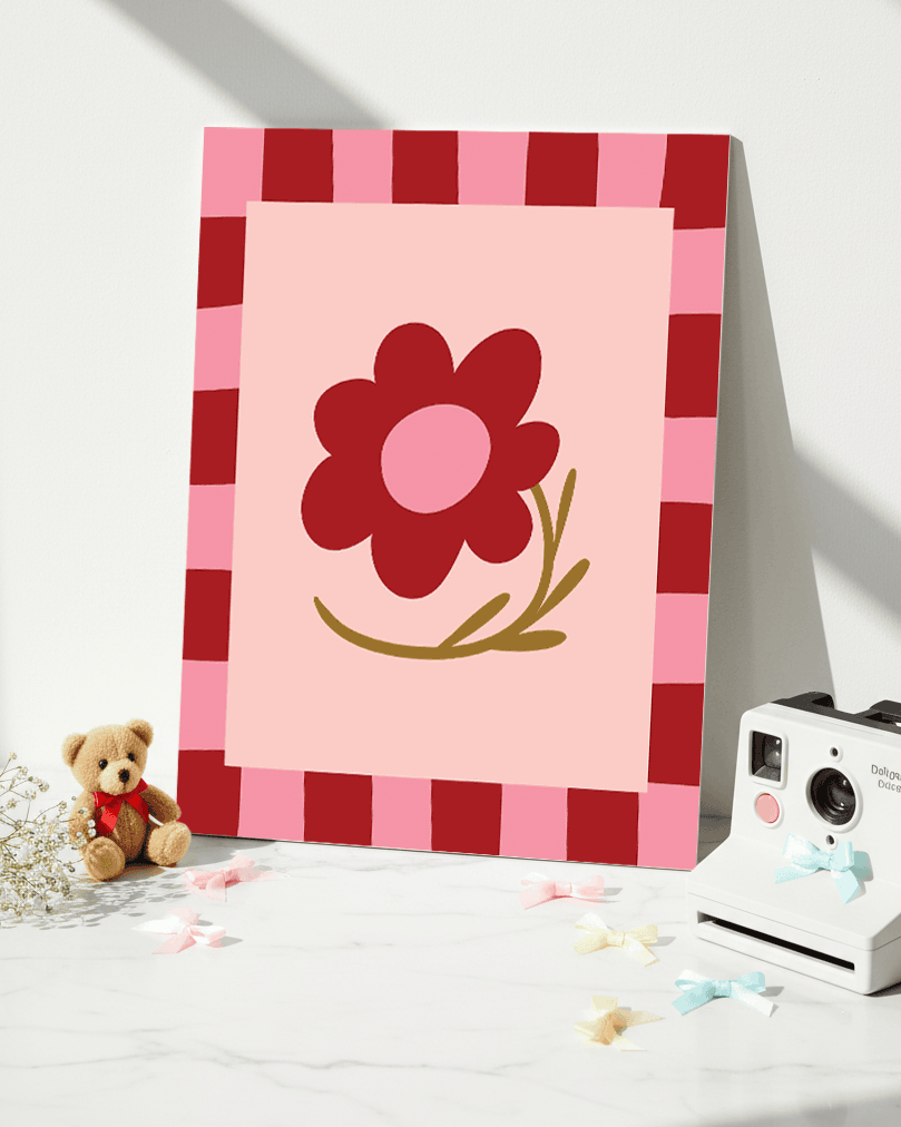 Printed 4K Ultra Gloss Metal Frame A3 Size | Flower Frame Print | 1.2mm Premium Thickness Wall Frame (12x18 Inches) 1219 Avenue