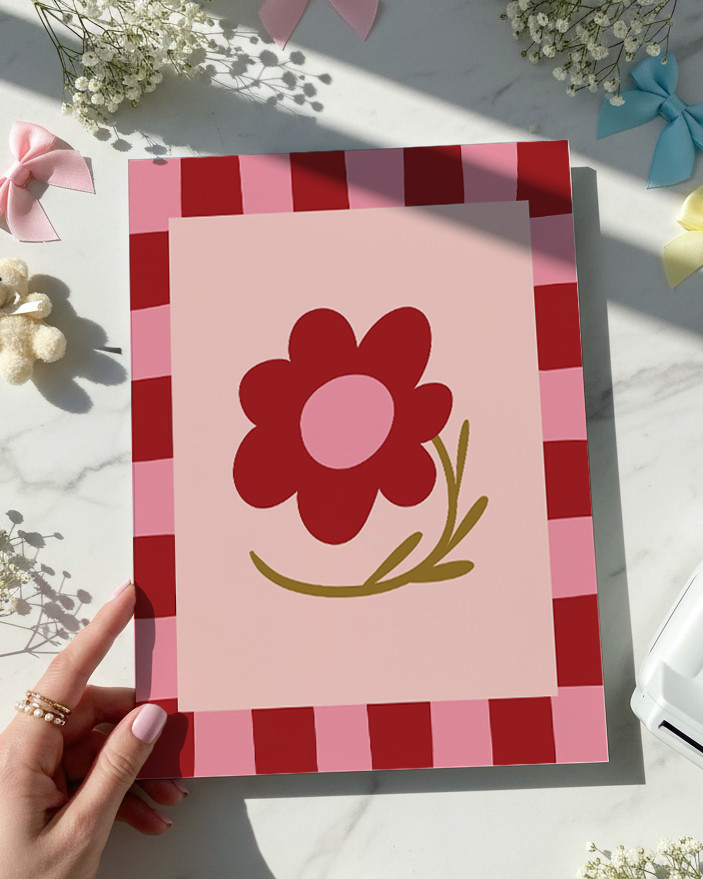 Printed 4K Ultra Gloss Metal Frame A3 Size | Flower Frame Print | 1.2mm Premium Thickness Wall Frame (12x18 Inches) 1219 Avenue