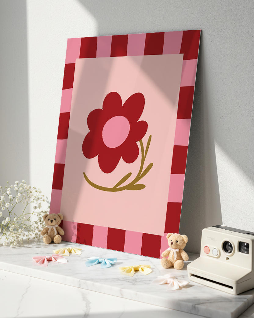 Printed 4K Ultra Gloss Metal Frame A3 Size | Flower Frame Print | 1.2mm Premium Thickness Wall Frame (12x18 Inches) 1219 Avenue