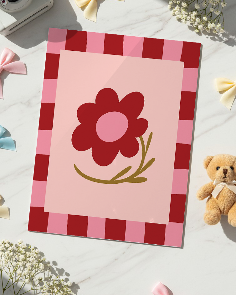 Printed 4K Ultra Gloss Metal Frame A3 Size | Flower Frame Print | 1.2mm Premium Thickness Wall Frame (12x18 Inches) 1219 Avenue