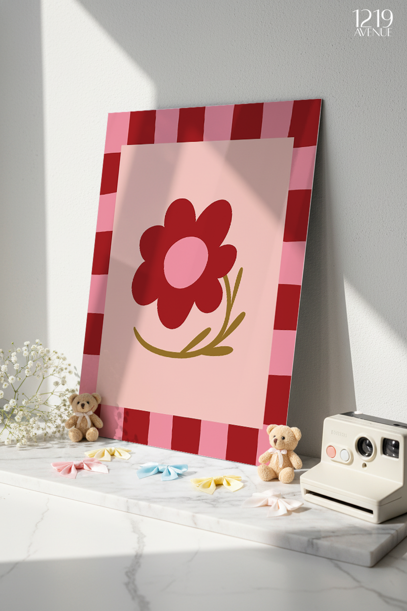 Printed 4K Ultra Gloss Metal Frame A3 Size | Flower Frame Print | 1.2mm Premium Thickness Wall Frame (12x18 Inches) 1219 Avenue