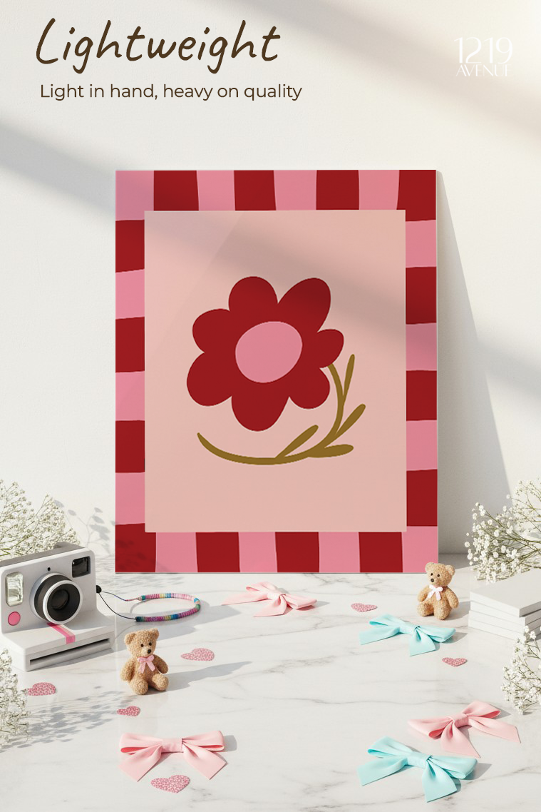 Printed 4K Ultra Gloss Metal Frame A3 Size | Flower Frame Print | 1.2mm Premium Thickness Wall Frame (12x18 Inches) 1219 Avenue