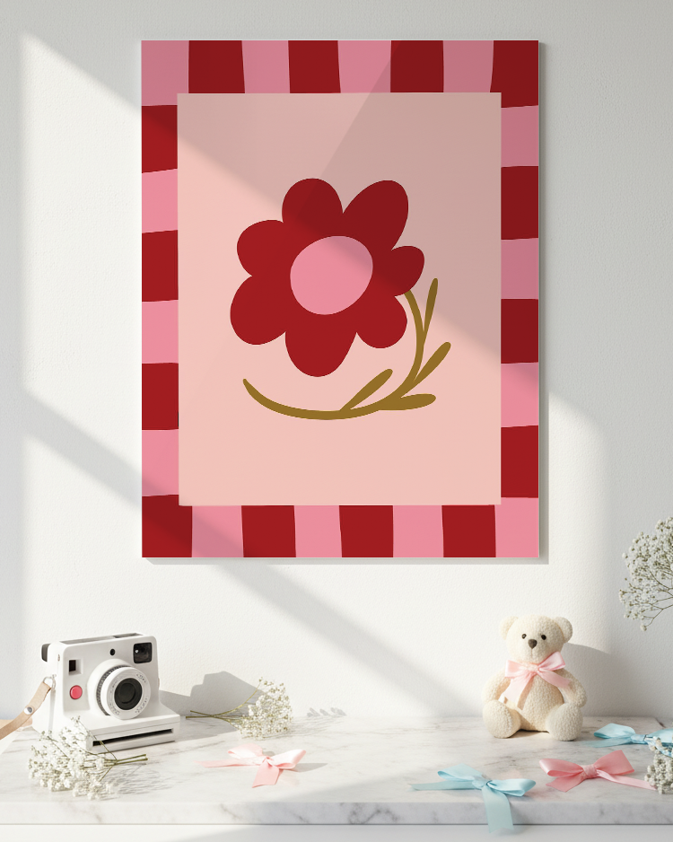 Printed 4K Ultra Gloss Metal Frame A3 Size | Flower Frame Print | 1.2mm Premium Thickness Wall Frame (12x18 Inches) 1219 Avenue