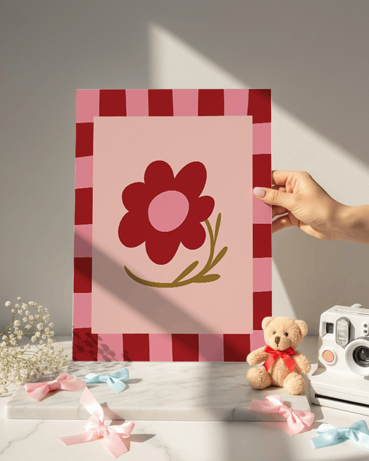 Printed 4K Ultra Gloss Metal Frame A3 Size | Flower Frame Print | 1.2mm Premium Thickness Wall Frame (12x18 Inches) 1219 Avenue