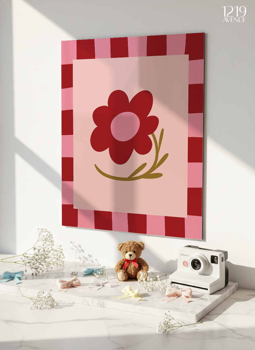 Printed 4K Ultra Gloss Metal Frame A3 Size | Flower Frame Print | 1.2mm Premium Thickness Wall Frame (12x18 Inches) 1219 Avenue