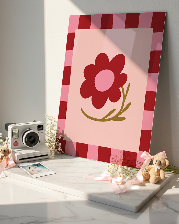 Printed 4K Ultra Gloss Metal Frame A3 Size | Flower Frame Print | 1.2mm Premium Thickness Wall Frame (12x18 Inches) 1219 Avenue
