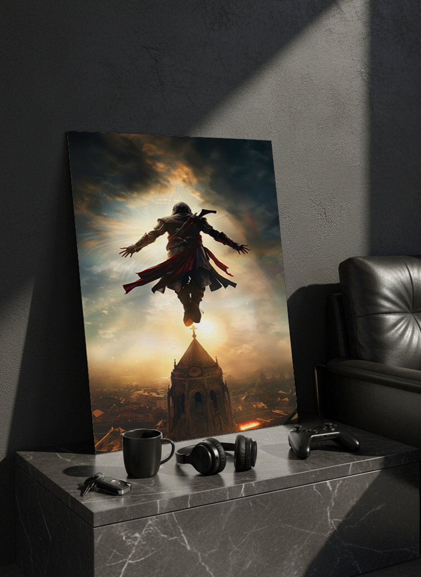 Printed 4K Ultra Gloss Metal Frame A3 Size | Legendary Leap Print | 1.2mm Premium Thickness Wall Frame (12x18 Inches) 1219 Avenue