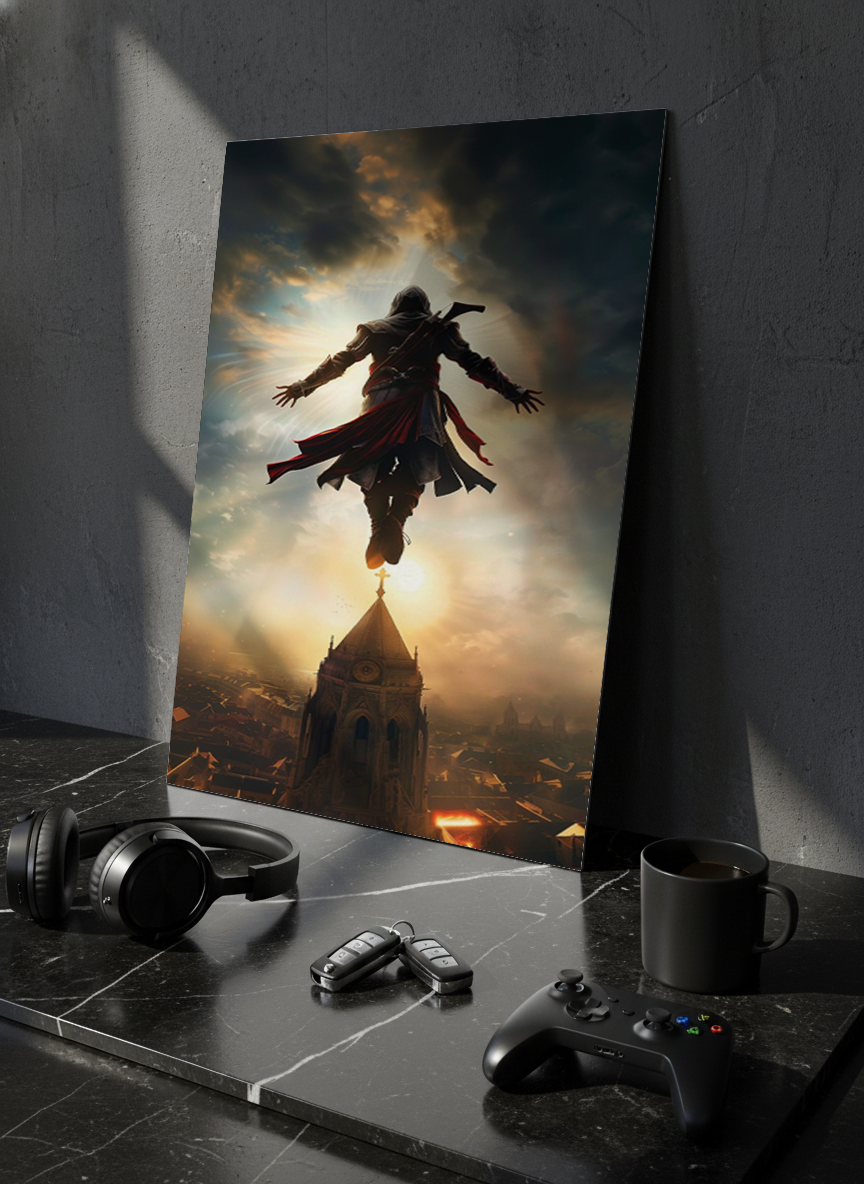 Printed 4K Ultra Gloss Metal Frame A3 Size | Legendary Leap Print | 1.2mm Premium Thickness Wall Frame (12x18 Inches) 1219 Avenue