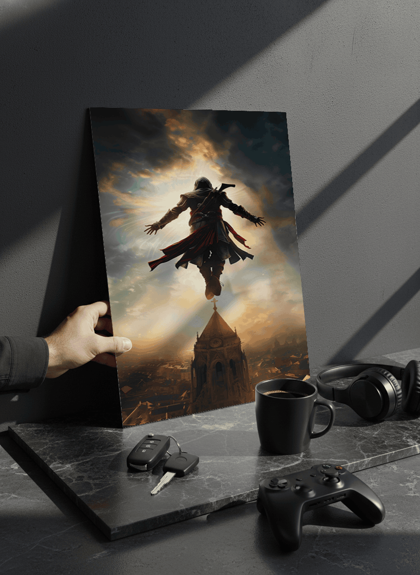 Printed 4K Ultra Gloss Metal Frame A3 Size | Legendary Leap Print | 1.2mm Premium Thickness Wall Frame (12x18 Inches) 1219 Avenue