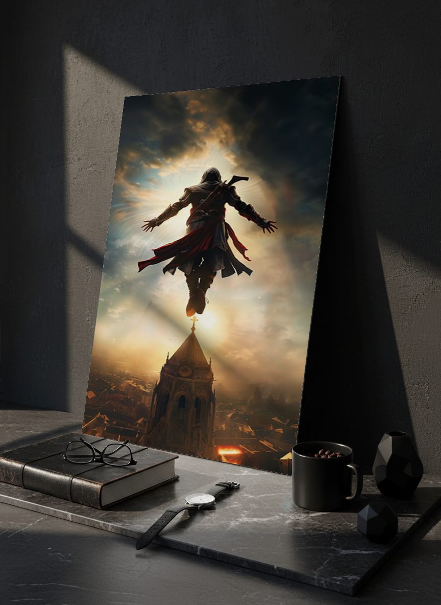 Printed 4K Ultra Gloss Metal Frame A3 Size | Legendary Leap Print | 1.2mm Premium Thickness Wall Frame (12x18 Inches) 1219 Avenue
