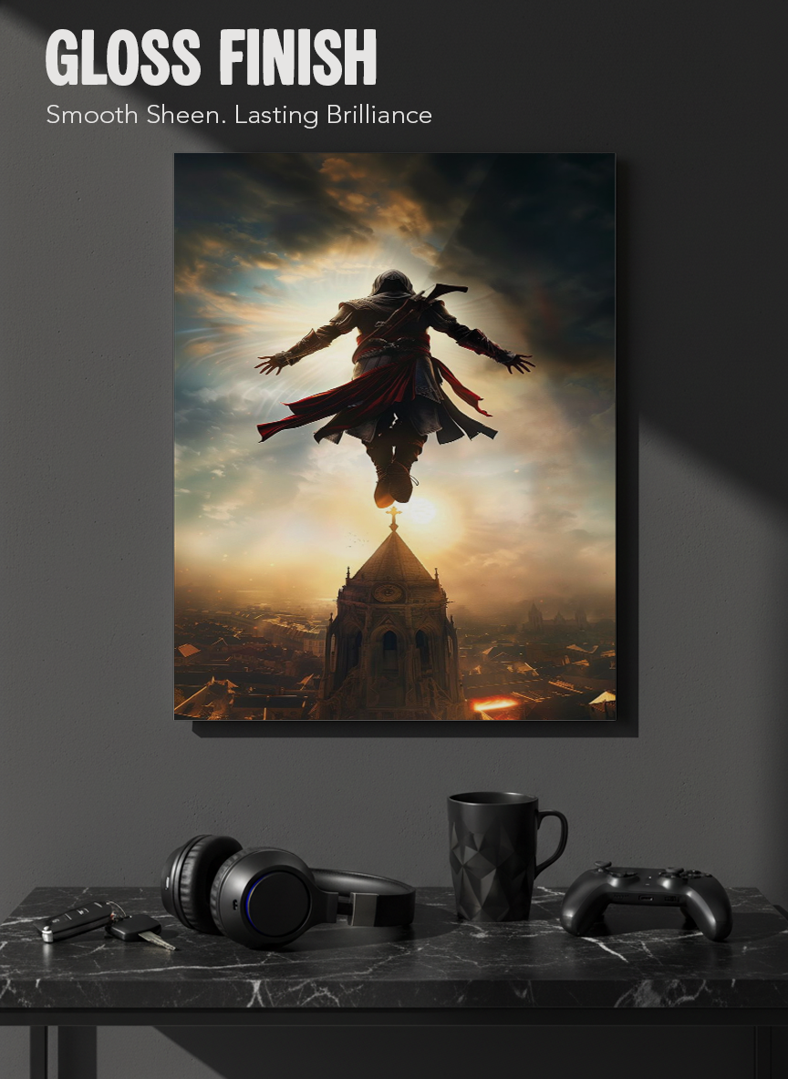 Printed 4K Ultra Gloss Metal Frame A3 Size | Legendary Leap Print | 1.2mm Premium Thickness Wall Frame (12x18 Inches) 1219 Avenue