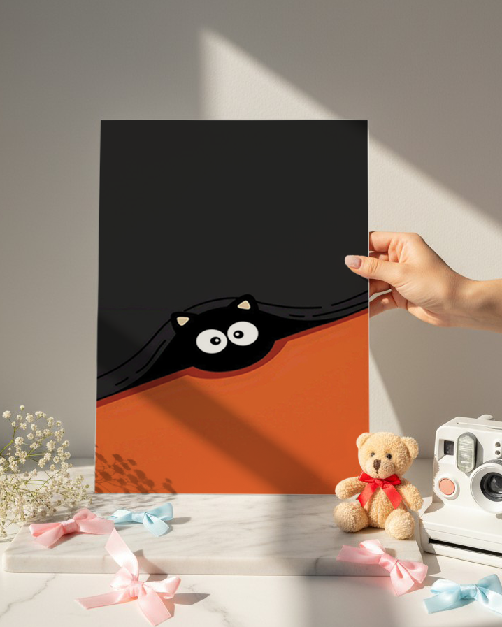 Printed 4K Ultra Gloss Metal Frame A3 Size | Little Spy Print | 1.2mm Premium Thickness Wall Frame (12x18 Inches) 1219 Avenue