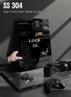 Printed 4K Ultra Gloss Metal Frame A3 Size | Lock In Mentality Print | 1.2mm Premium Thickness Wall Frame (12x18 Inches) 1219 Avenue