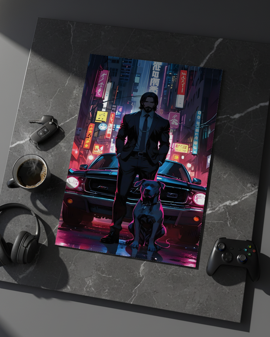 Printed 4K Ultra Gloss Metal Frame A3 Size | Midnight Mafia Vibes Print | 1.2mm Premium Thickness Wall Frame (12x18 Inches) 1219 Avenue