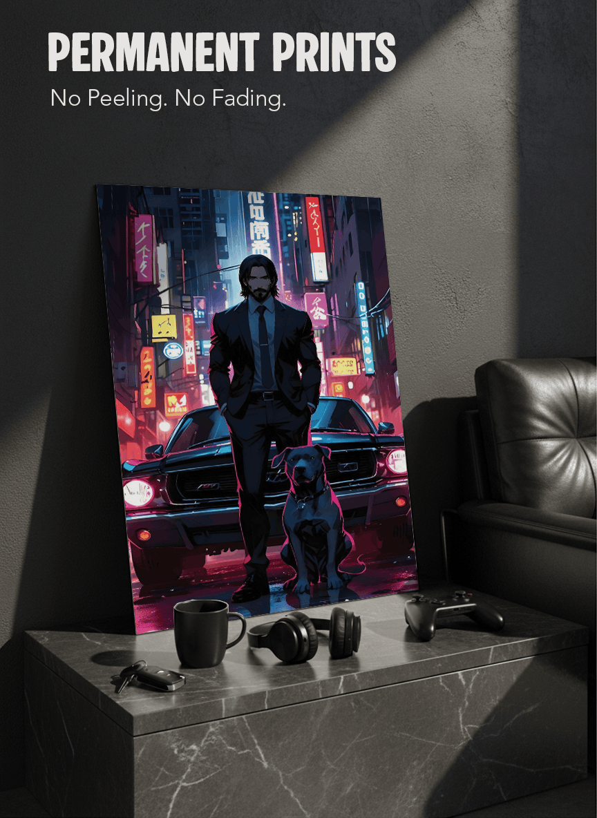 Printed 4K Ultra Gloss Metal Frame A3 Size | Midnight Mafia Vibes Print | 1.2mm Premium Thickness Wall Frame (12x18 Inches) 1219 Avenue