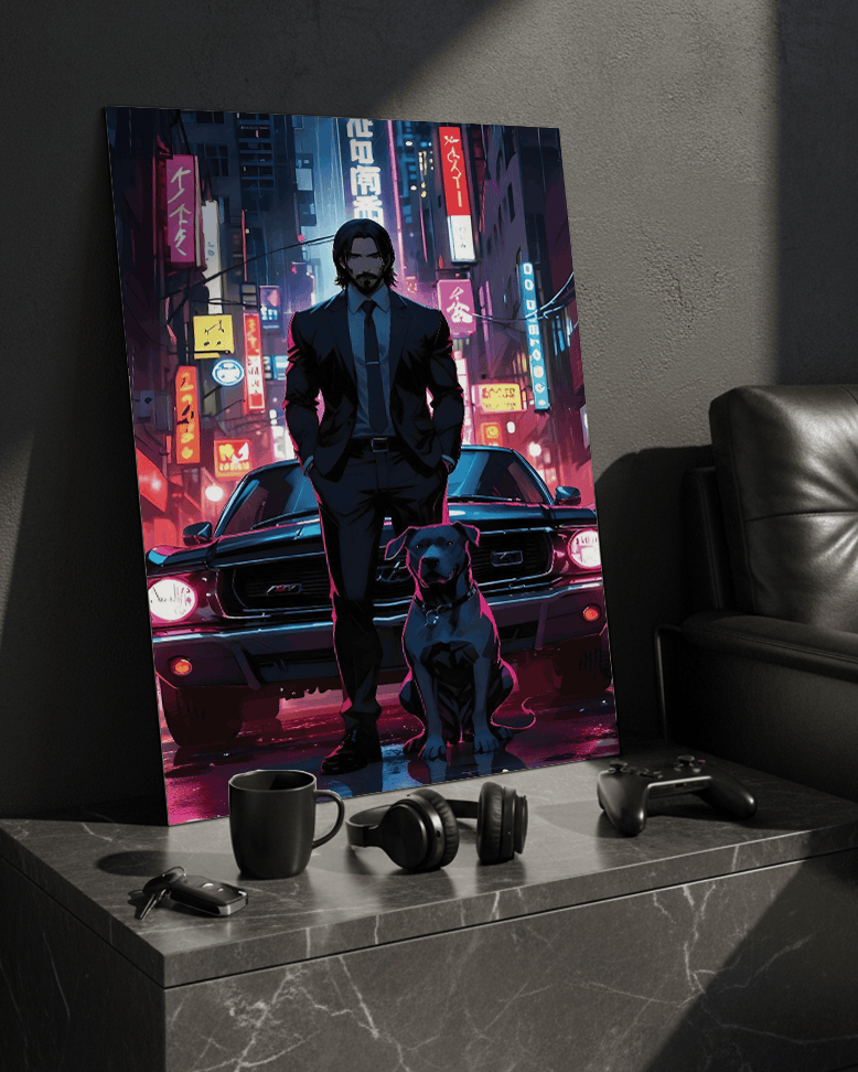 Printed 4K Ultra Gloss Metal Frame A3 Size | Midnight Mafia Vibes Print | 1.2mm Premium Thickness Wall Frame (12x18 Inches) 1219 Avenue