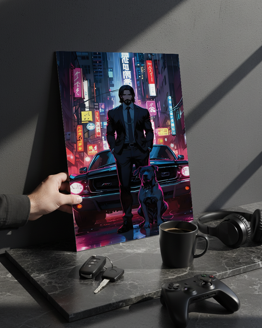 Printed 4K Ultra Gloss Metal Frame A3 Size | Midnight Mafia Vibes Print | 1.2mm Premium Thickness Wall Frame (12x18 Inches) 1219 Avenue