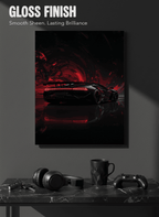 Printed 4K Ultra Gloss Metal Frame A3 Size | Midnight Redline Print | 1.2mm Premium Thickness Wall Frame (12x18 Inches) 1219 Avenue