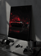 Printed 4K Ultra Gloss Metal Frame A3 Size | Midnight Redline Print | 1.2mm Premium Thickness Wall Frame (12x18 Inches) 1219 Avenue