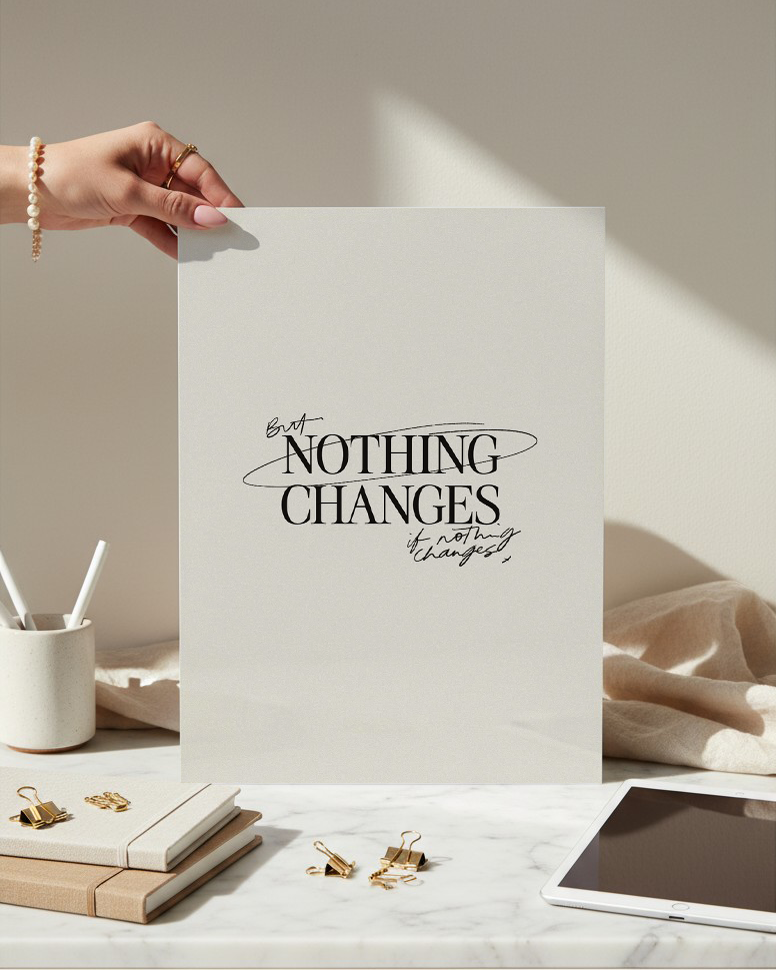Printed 4K Ultra Gloss Metal Frame A3 Size | Nothing Change Print | 1.2mm Premium Thickness Wall Frame (12x18 Inches) 1219 Avenue