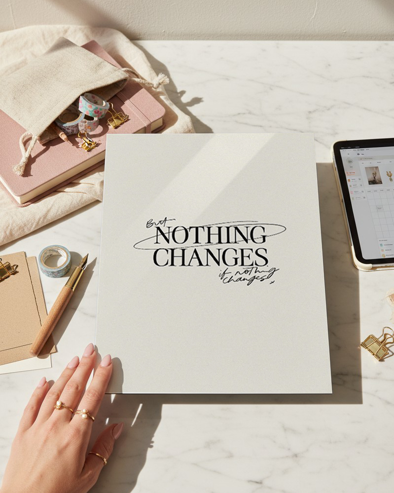 Printed 4K Ultra Gloss Metal Frame A3 Size | Nothing Change Print | 1.2mm Premium Thickness Wall Frame (12x18 Inches) 1219 Avenue
