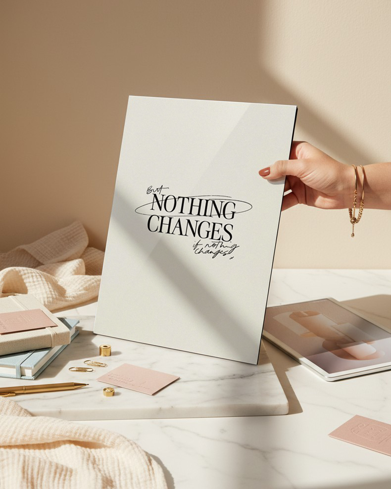 Printed 4K Ultra Gloss Metal Frame A3 Size | Nothing Change Print | 1.2mm Premium Thickness Wall Frame (12x18 Inches) 1219 Avenue