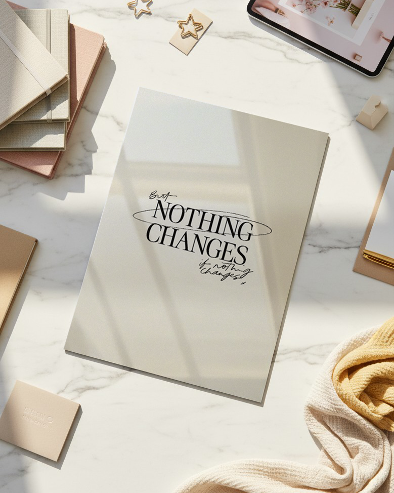 Printed 4K Ultra Gloss Metal Frame A3 Size | Nothing Change Print | 1.2mm Premium Thickness Wall Frame (12x18 Inches) 1219 Avenue