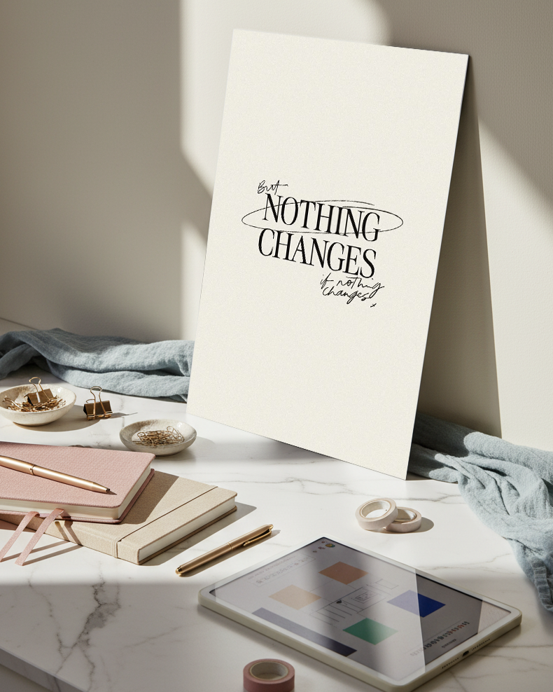Printed 4K Ultra Gloss Metal Frame A3 Size | Nothing Change Print | 1.2mm Premium Thickness Wall Frame (12x18 Inches) 1219 Avenue