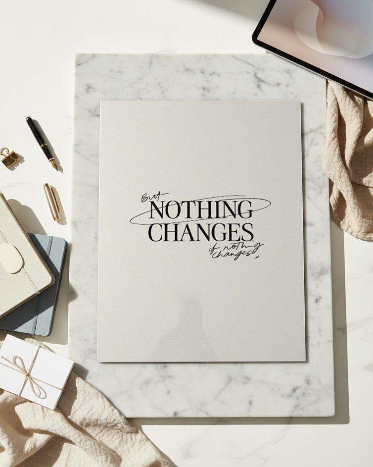 Printed 4K Ultra Gloss Metal Frame A3 Size | Nothing Change Print | 1.2mm Premium Thickness Wall Frame (12x18 Inches) 1219 Avenue
