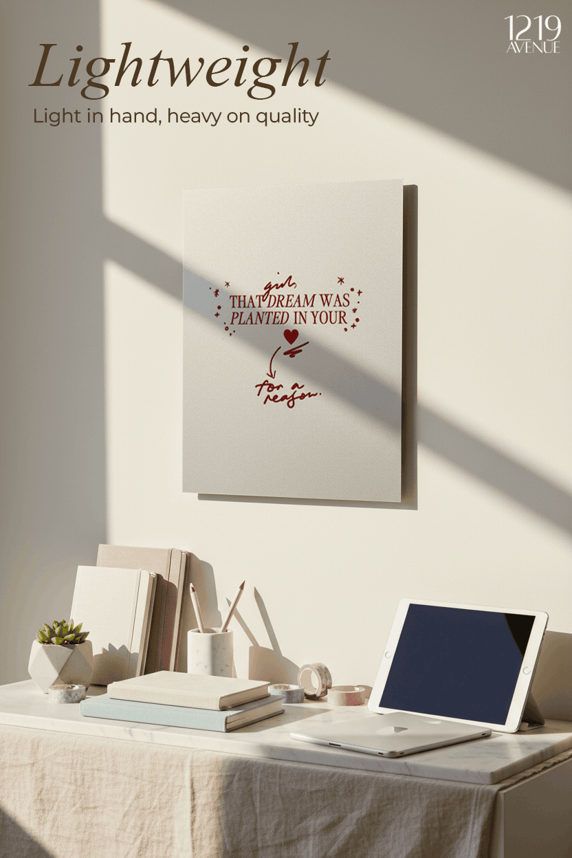 Printed 4K Ultra Gloss Metal Frame A3 Size | Planted Dreams Print | 1.2mm Premium Thickness Wall Frame (12x18 Inches) 1219 Avenue