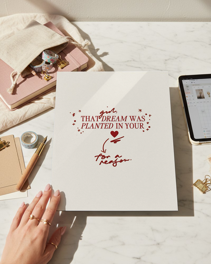 Printed 4K Ultra Gloss Metal Frame A3 Size | Planted Dreams Print | 1.2mm Premium Thickness Wall Frame (12x18 Inches) 1219 Avenue