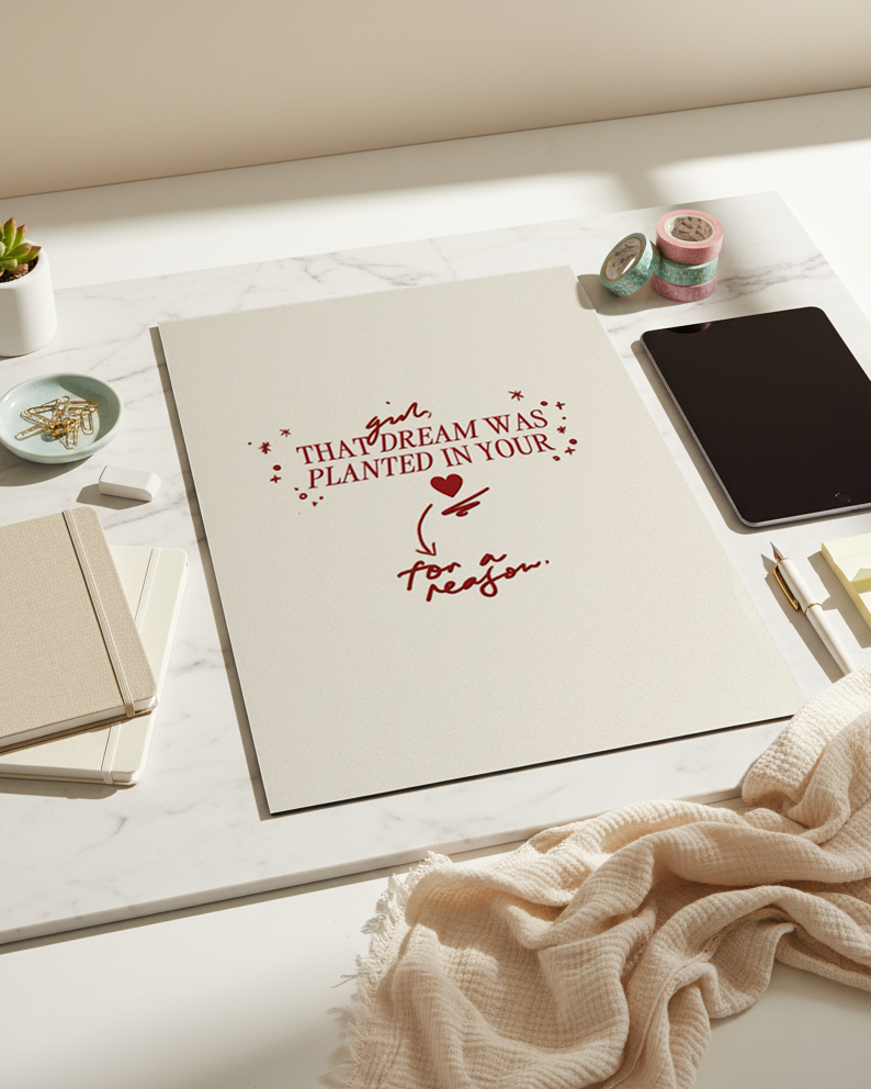 Printed 4K Ultra Gloss Metal Frame A3 Size | Planted Dreams Print | 1.2mm Premium Thickness Wall Frame (12x18 Inches) 1219 Avenue