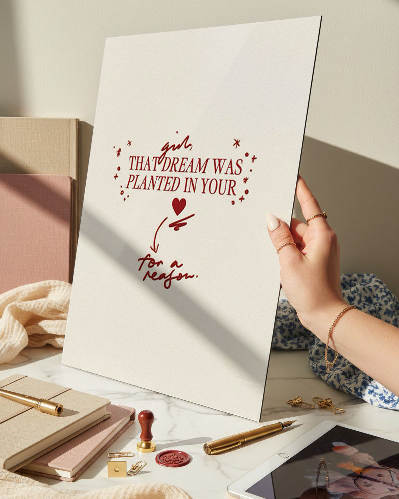 Printed 4K Ultra Gloss Metal Frame A3 Size | Planted Dreams Print | 1.2mm Premium Thickness Wall Frame (12x18 Inches) 1219 Avenue