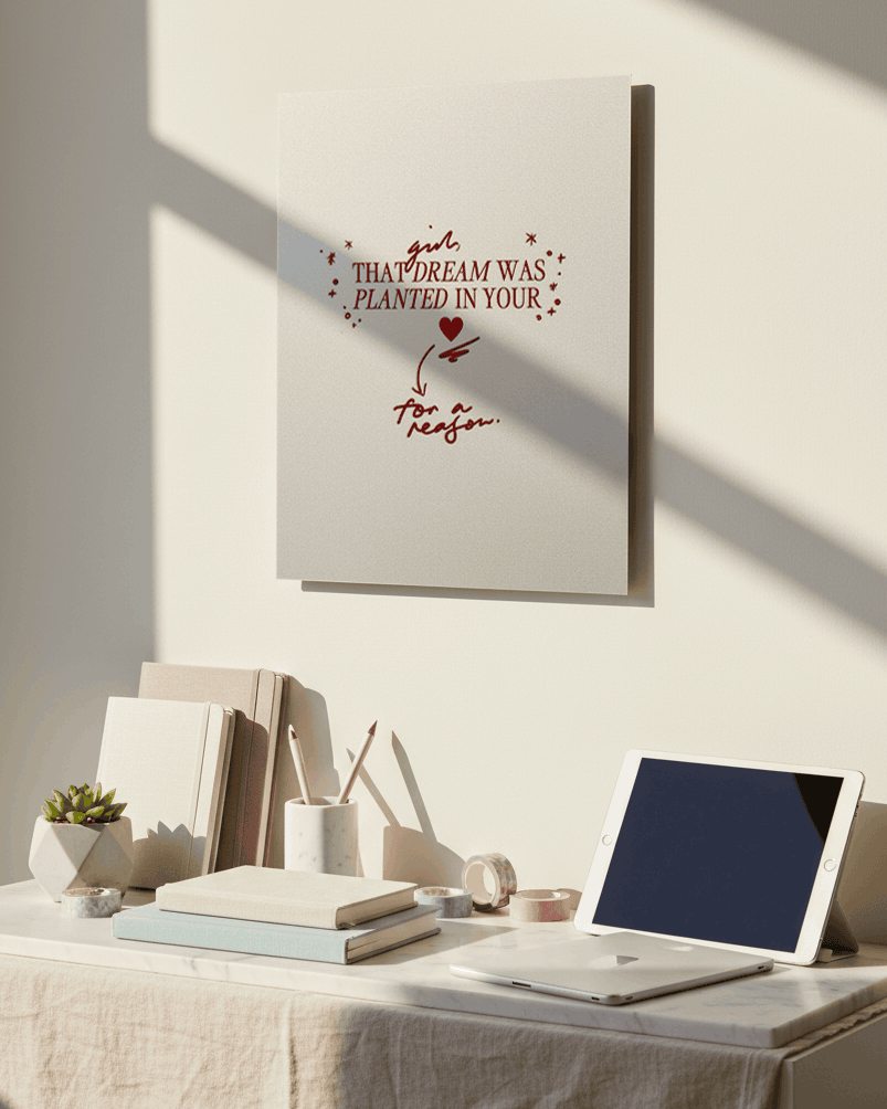 Printed 4K Ultra Gloss Metal Frame A3 Size | Planted Dreams Print | 1.2mm Premium Thickness Wall Frame (12x18 Inches) 1219 Avenue