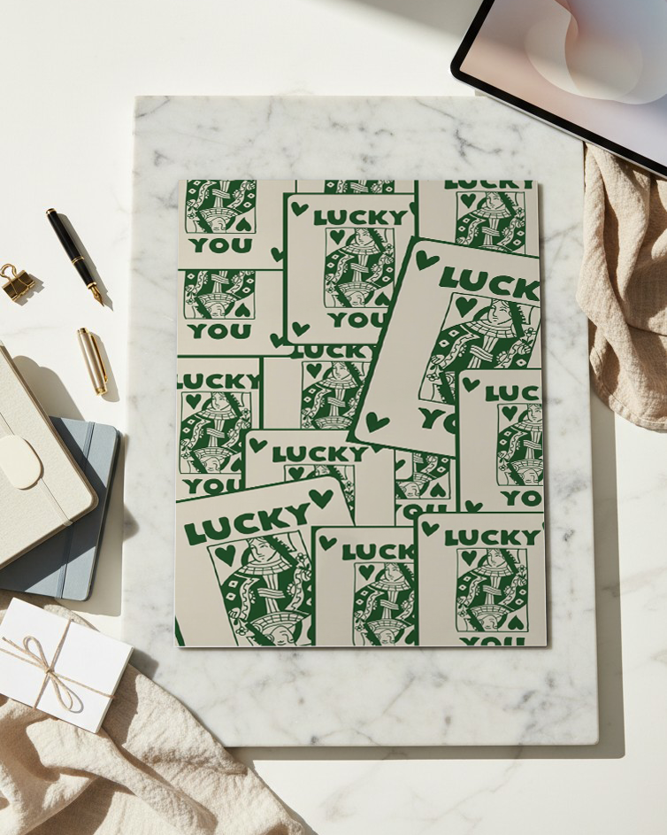 Printed 4K Ultra Gloss Metal Frame A3 Size | Queen of Luck Print | 1.2mm Premium Thickness Wall Frame (12x18 Inches) 1219 Avenue