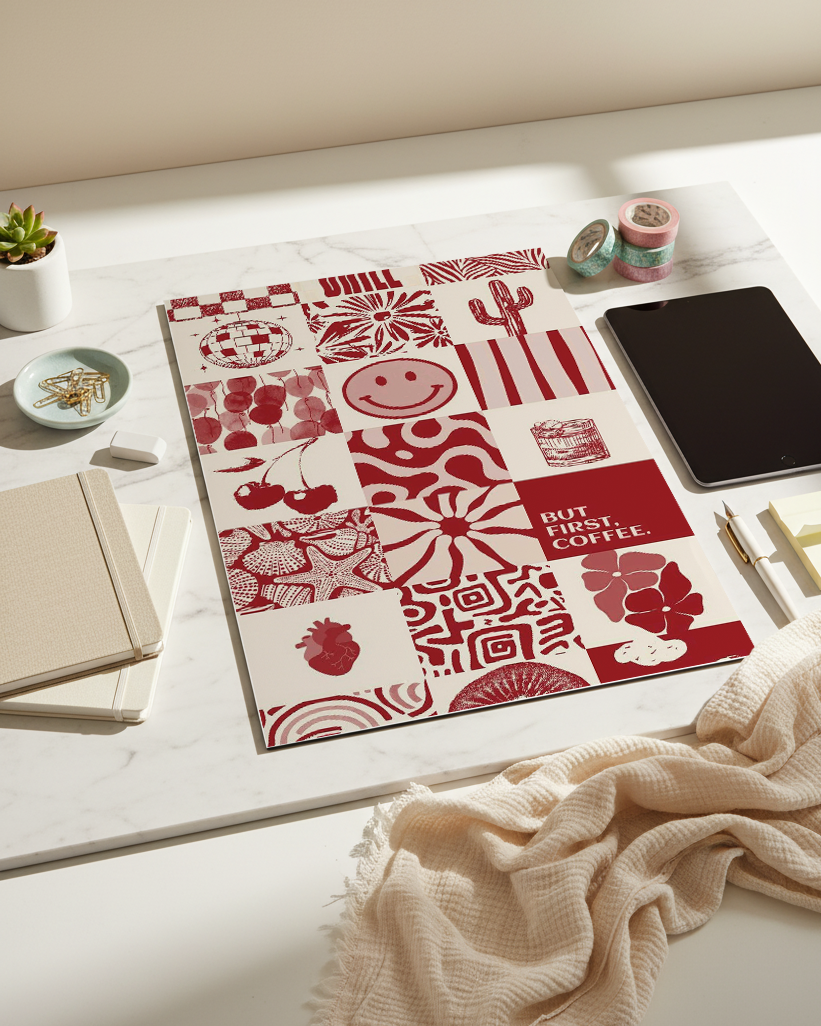 Printed 4K Ultra Gloss Metal Frame A3 Size | Scarlet Collage Print | 1.2mm Premium Thickness Wall Frame (12x18 Inches) 1219 Avenue