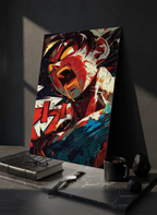 Printed 4K Ultra Gloss Metal Frame A3 Size | Silent Shinobi Rage Print | 1.2mm Premium Thickness Wall Frame (12x18 Inches) 1219 Avenue