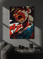 Printed 4K Ultra Gloss Metal Frame A3 Size | Silent Shinobi Rage Print | 1.2mm Premium Thickness Wall Frame (12x18 Inches) 1219 Avenue