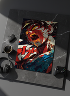 Printed 4K Ultra Gloss Metal Frame A3 Size | Silent Shinobi Rage Print | 1.2mm Premium Thickness Wall Frame (12x18 Inches) 1219 Avenue