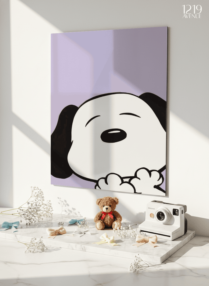 Printed 4K Ultra Gloss Metal Frame A3 Size | Sleepy Pup Print | 1.2mm Premium Thickness Wall Frame (12x18 Inches) 1219 Avenue
